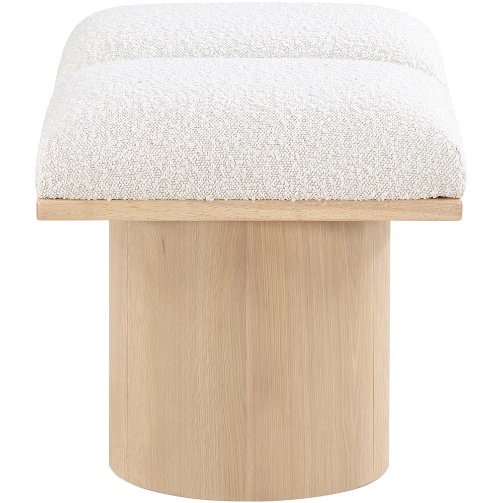 Pavilion Cream Boucle Fabric Bench. Picture 3