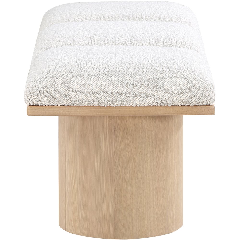 Pavilion Cream Boucle Fabric Bench. Picture 3