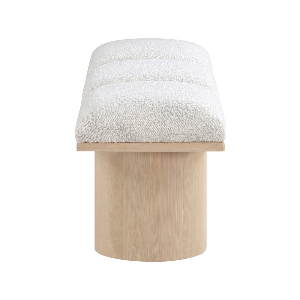 Pavilion Cream Boucle Fabric Bench. Picture 3
