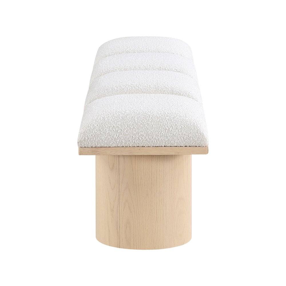 Pavilion Cream Boucle Fabric Bench. Picture 3