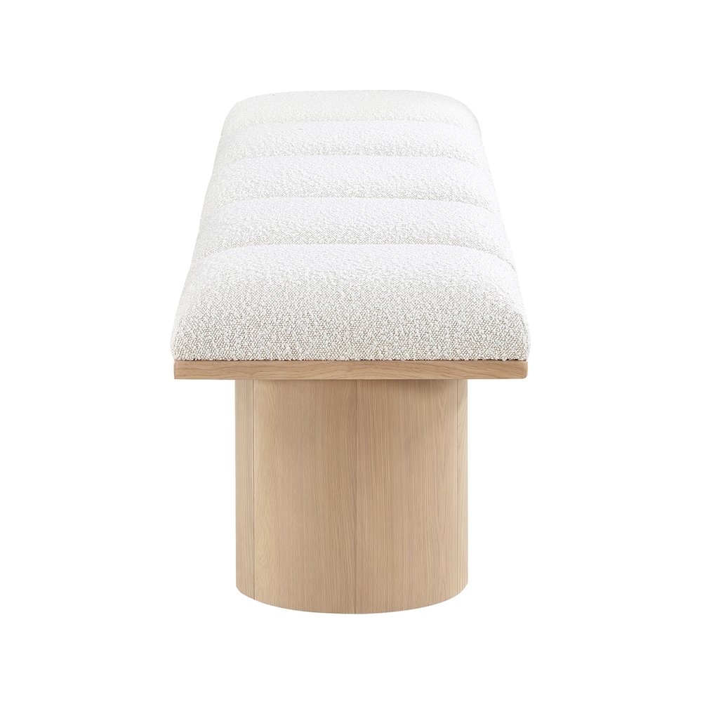 Pavilion Cream Boucle Fabric Bench. Picture 3