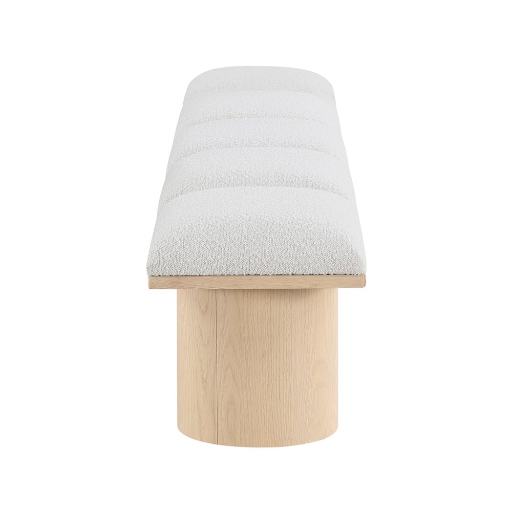 Pavilion Cream Boucle Fabric Bench. Picture 3