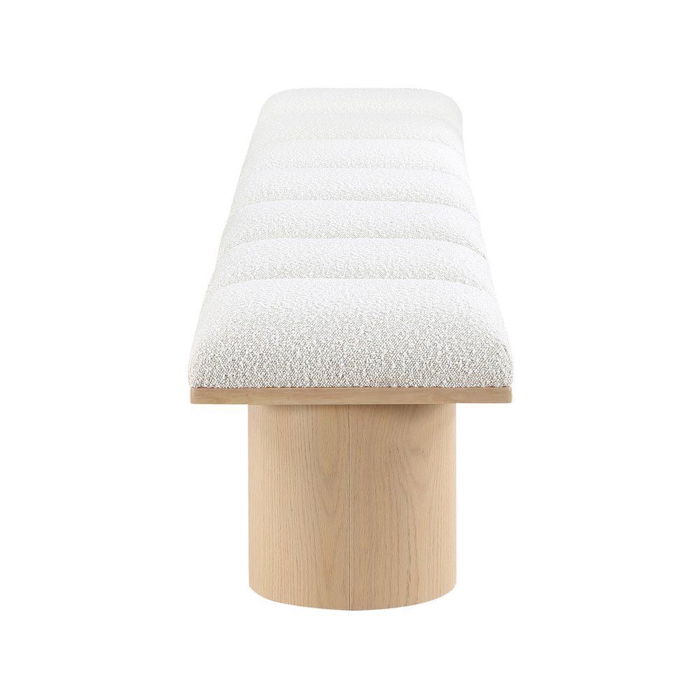 Pavilion Cream Boucle Fabric Bench. Picture 3