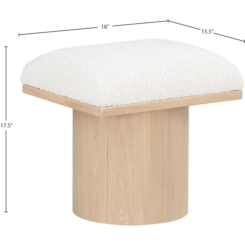 Pavilion Cream Boucle Fabric Bench/Stool. Picture 6