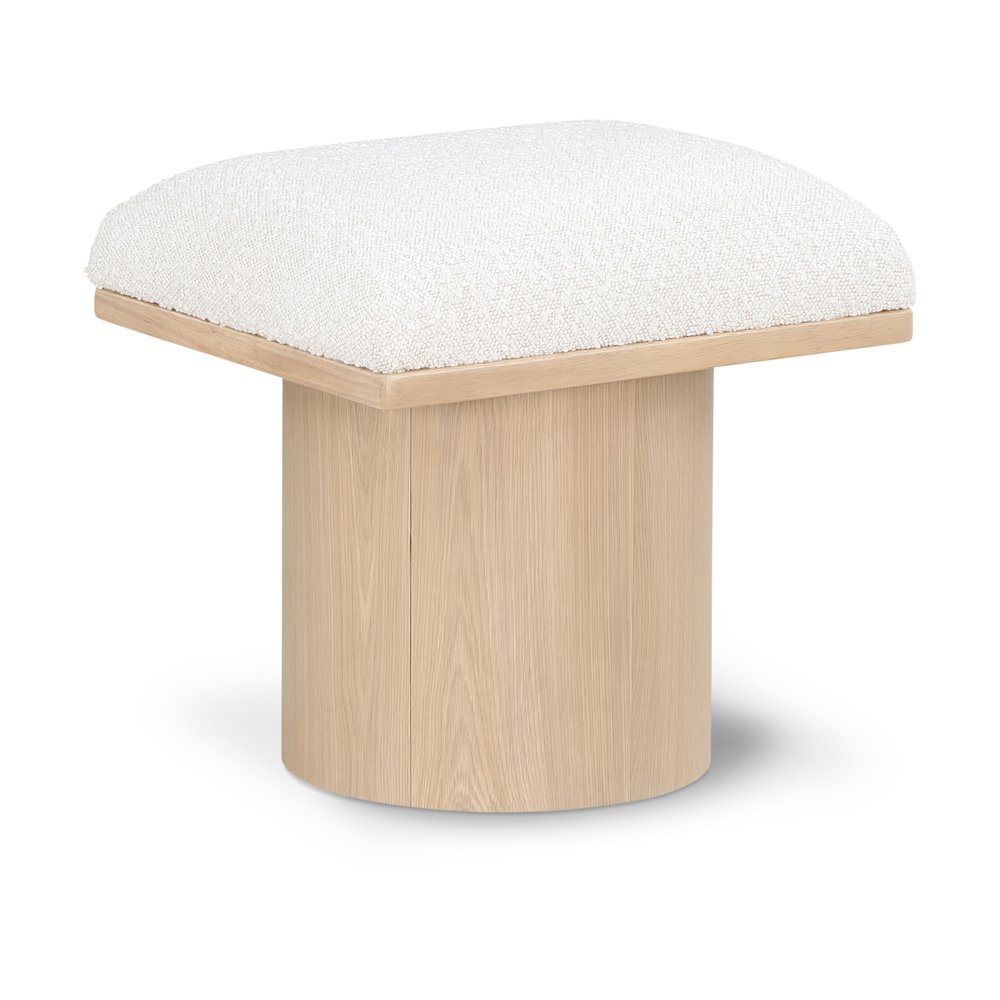Pavilion Cream Boucle Fabric Bench/Stool. Picture 1