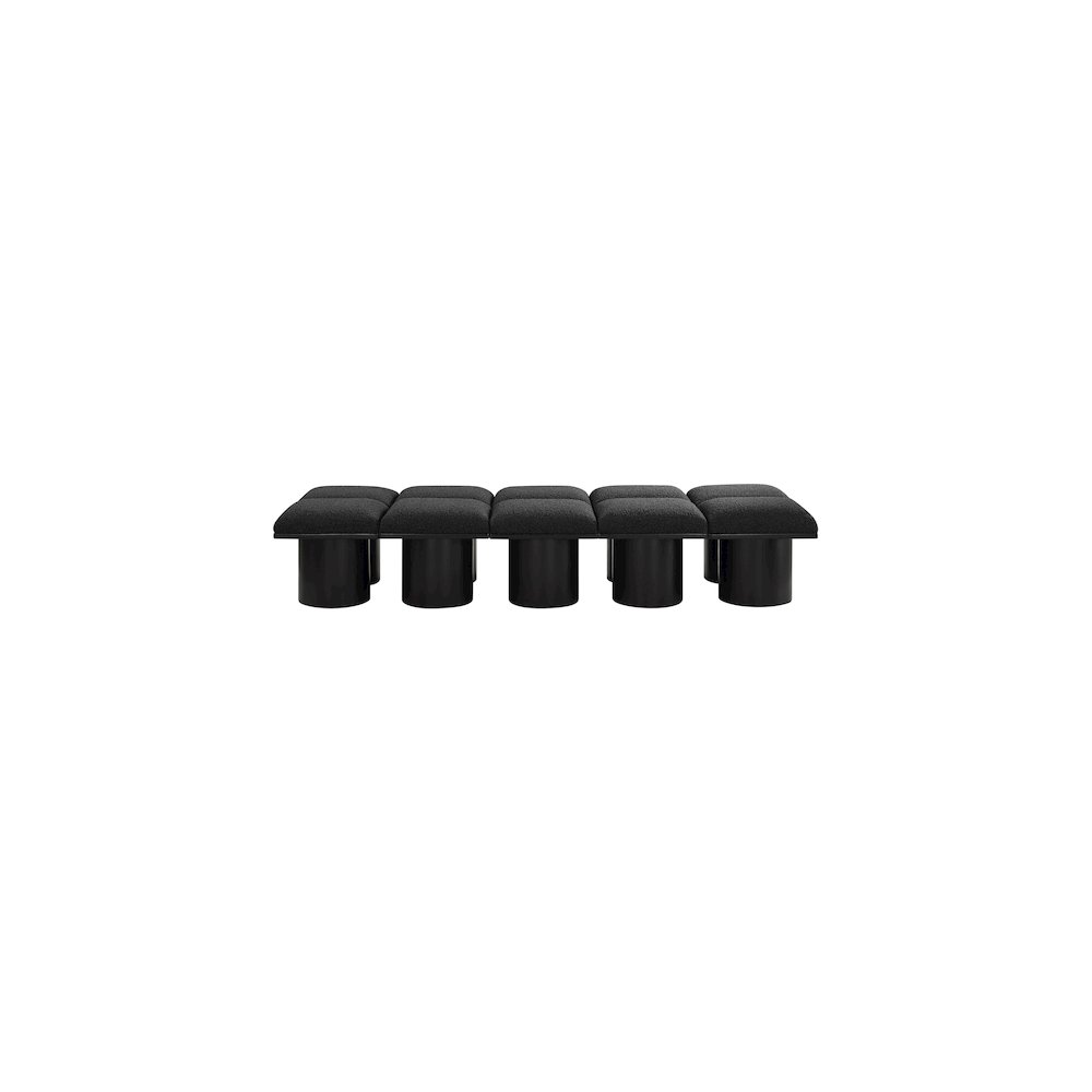 Pavilion Black Boucle Fabric Bench. Picture 2