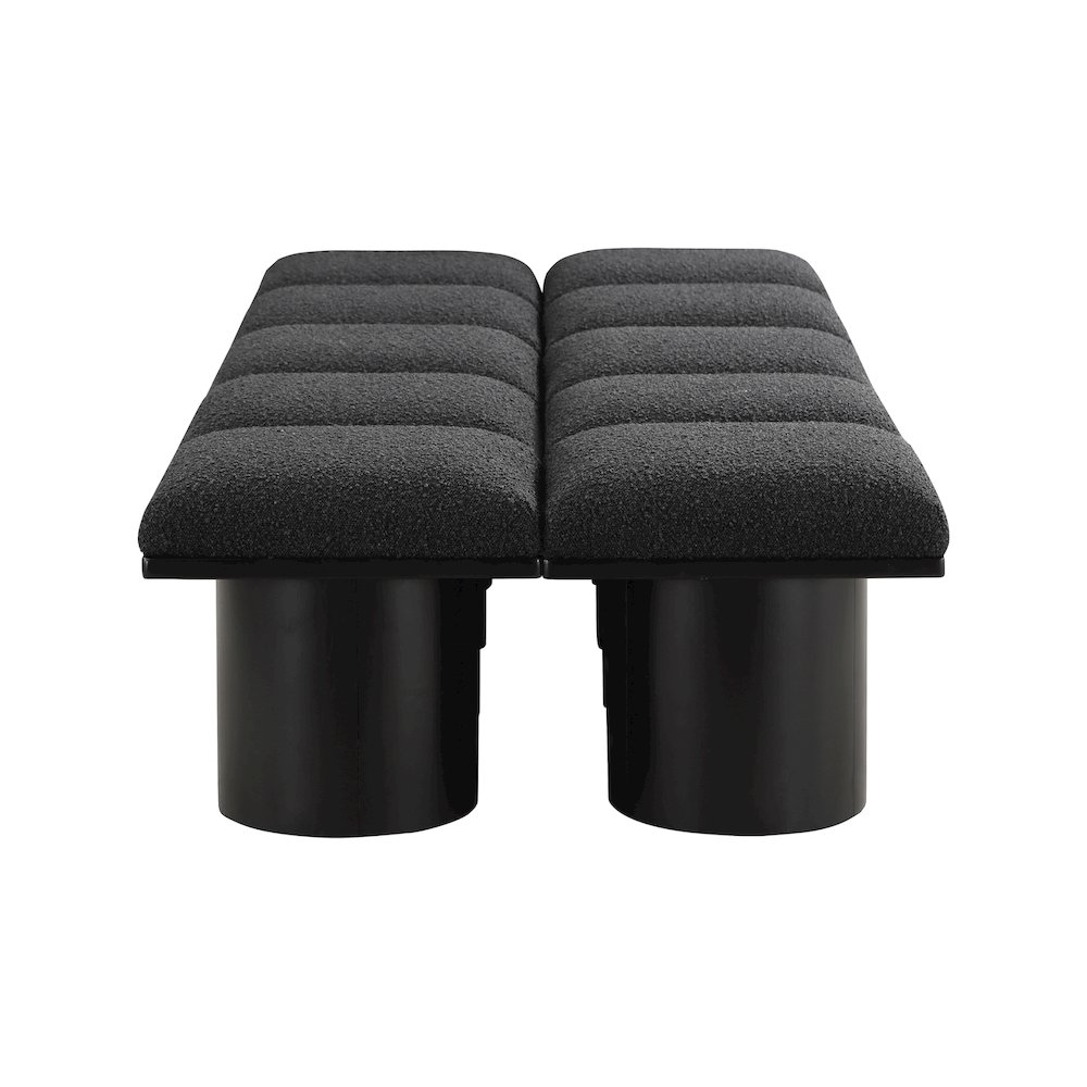Pavilion Black Boucle Fabric Bench. Picture 3