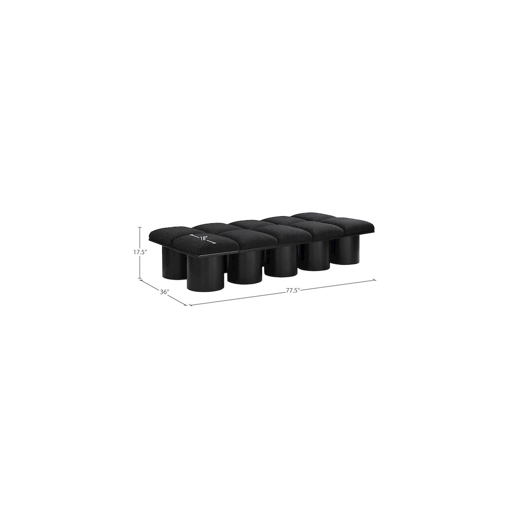 Pavilion Black Boucle Fabric Bench. Picture 6