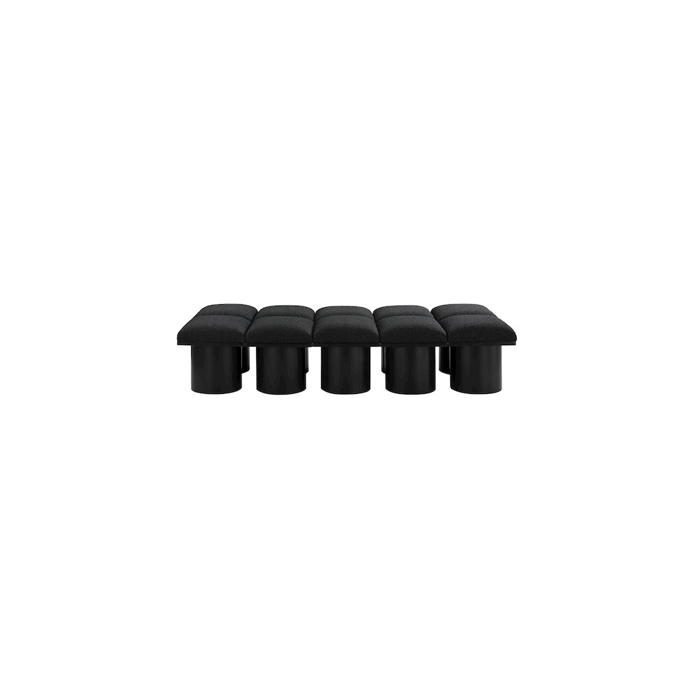 Pavilion Black Boucle Fabric Bench. Picture 2