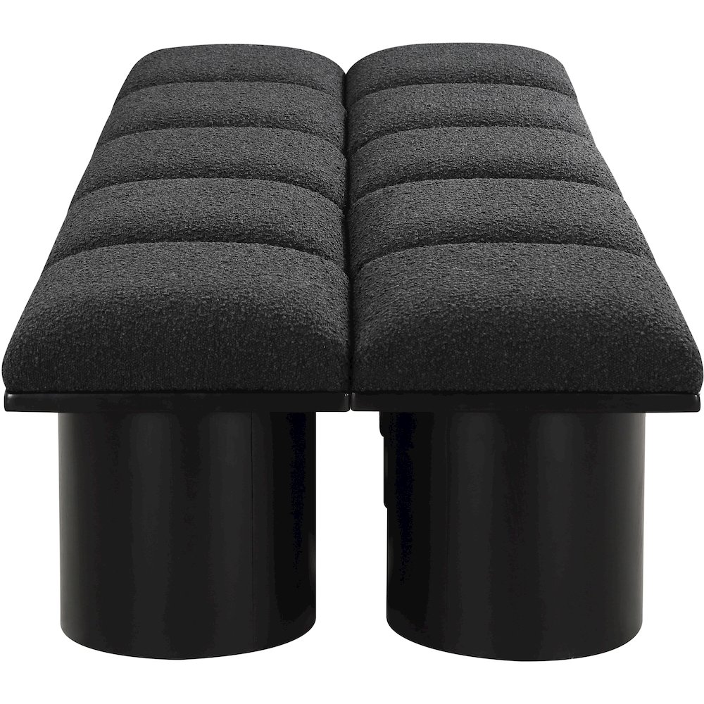 Pavilion Black Boucle Fabric Bench. Picture 3