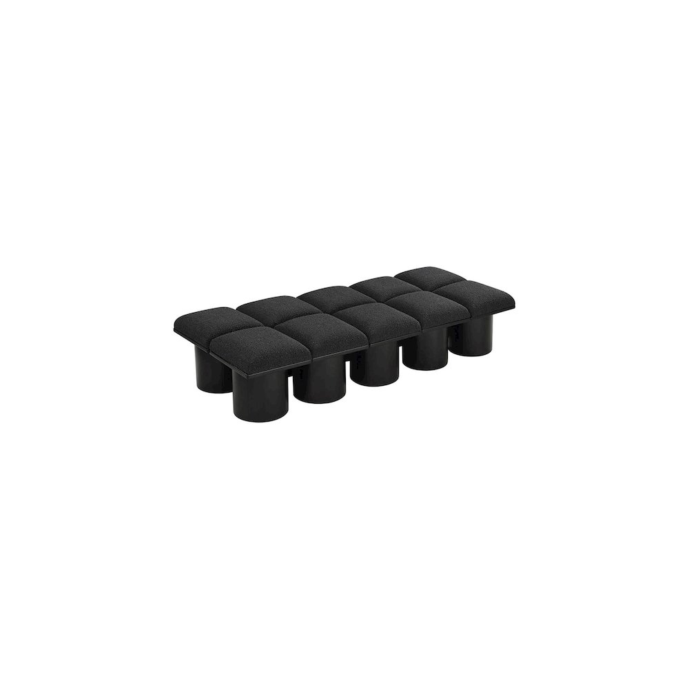 Pavilion Black Boucle Fabric Bench. Picture 4