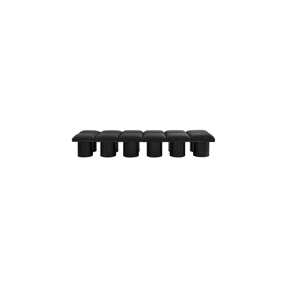 Pavilion Black Boucle Fabric Bench. Picture 2