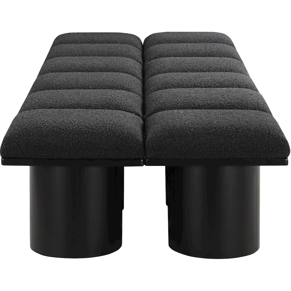 Pavilion Black Boucle Fabric Bench. Picture 3