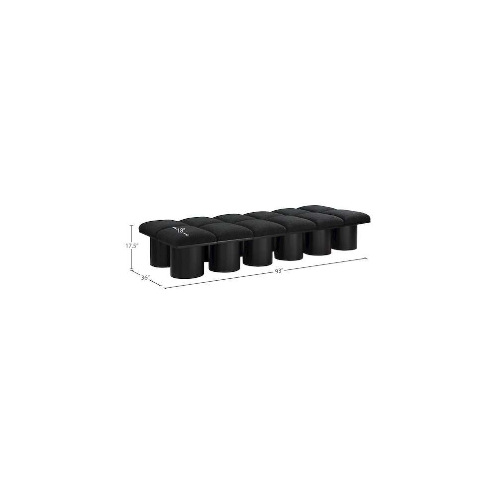 Pavilion Black Boucle Fabric Bench. Picture 6