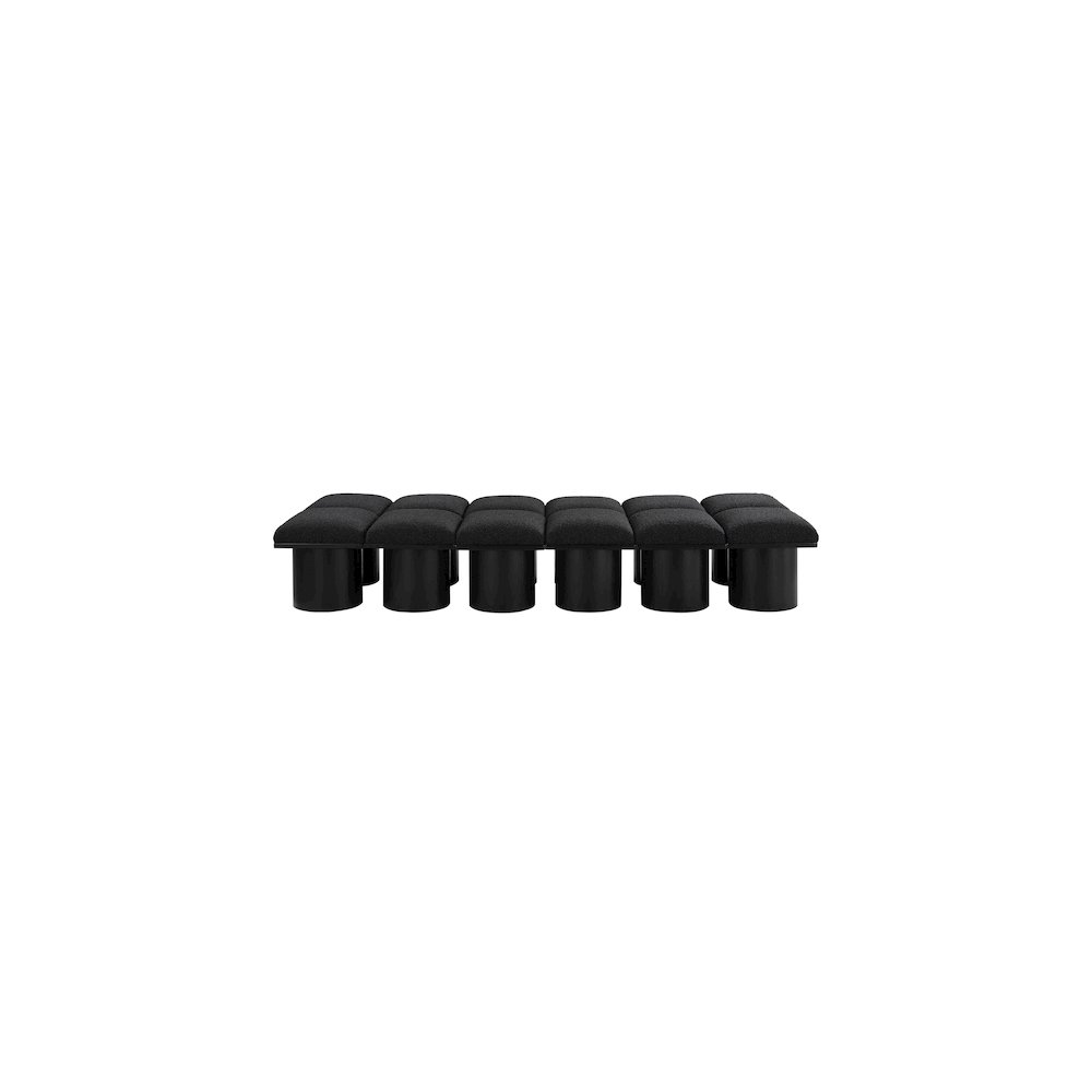 Pavilion Black Boucle Fabric Bench. Picture 2