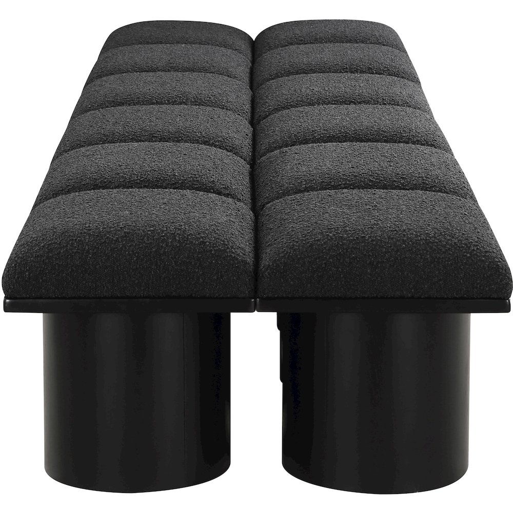 Pavilion Black Boucle Fabric Bench. Picture 3