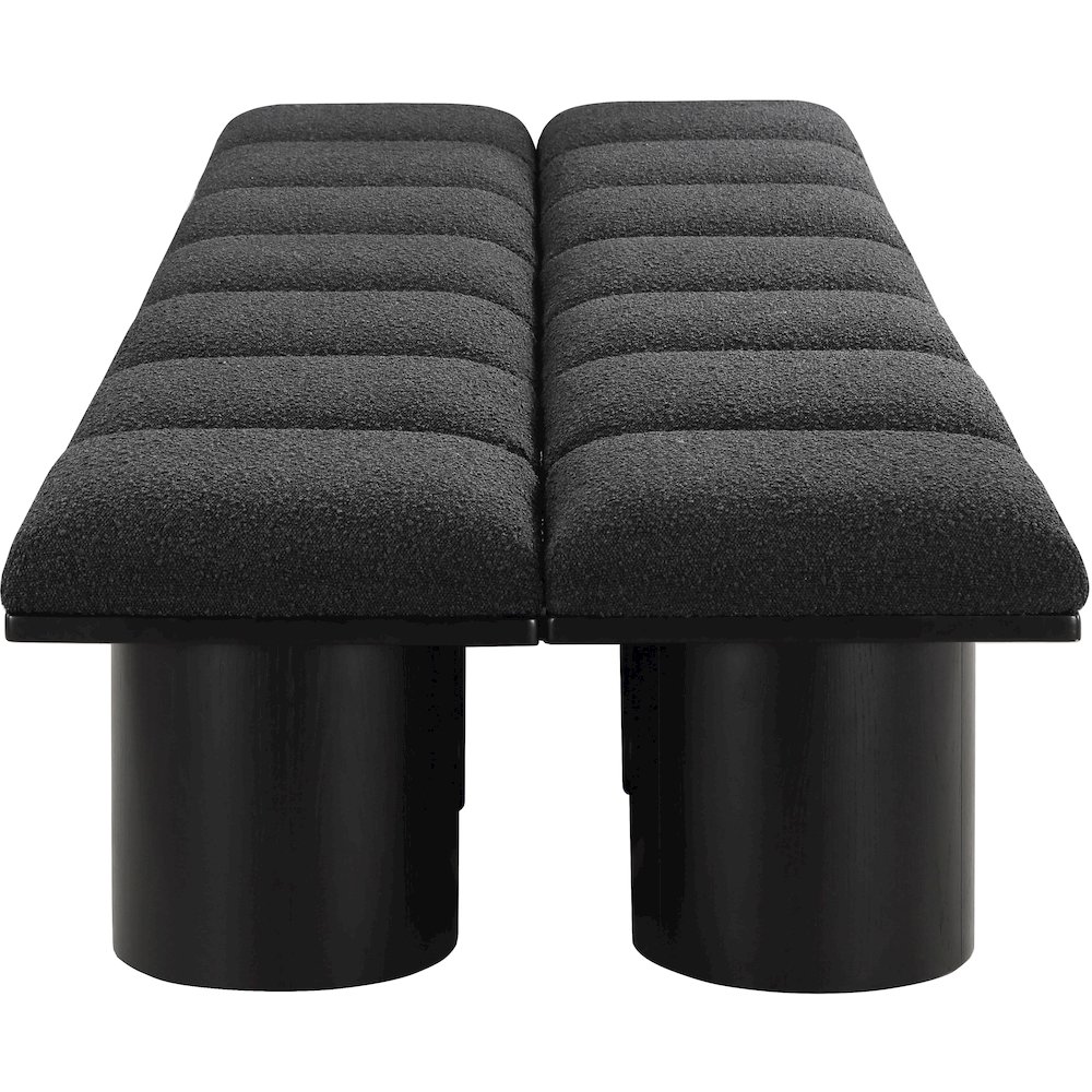 Pavilion Black Boucle Fabric Bench. Picture 3