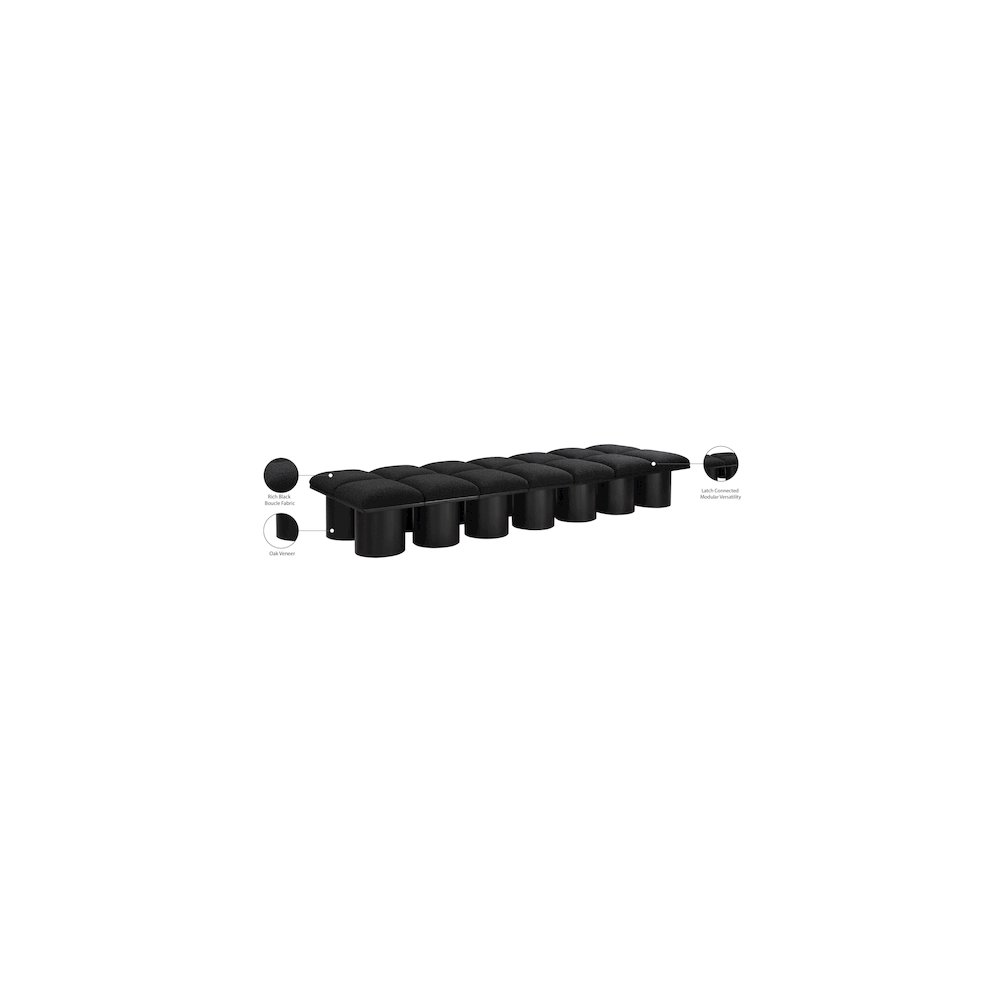Pavilion Black Boucle Fabric Bench. Picture 7