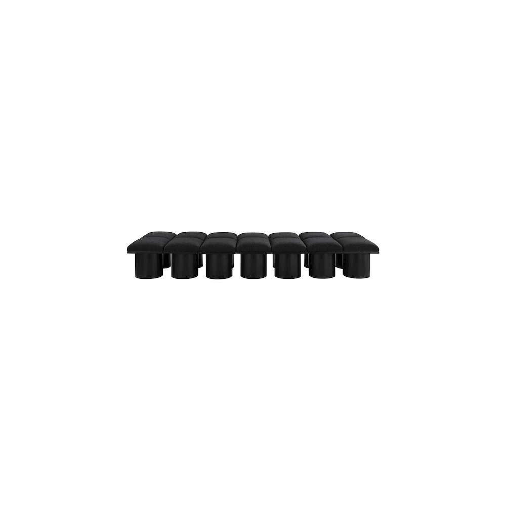 Pavilion Black Boucle Fabric Bench. Picture 2