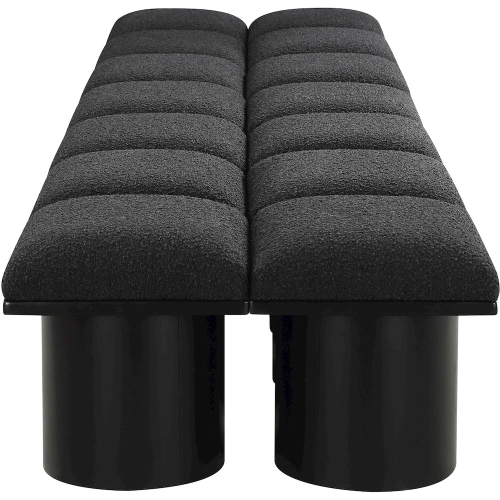 Pavilion Black Boucle Fabric Bench. Picture 3