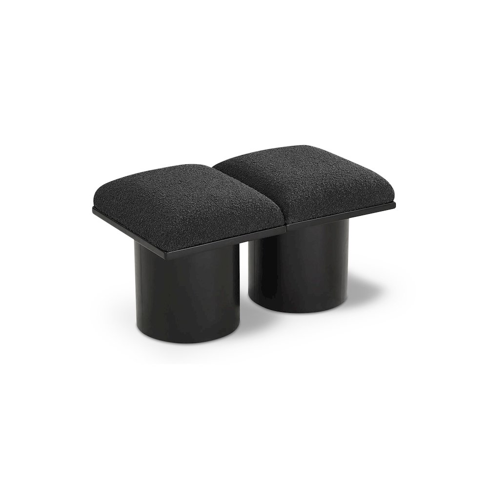 Pavilion Black Boucle Fabric Bench. Picture 1