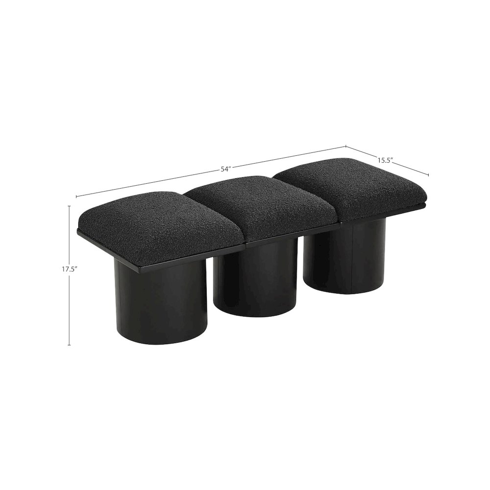 Pavilion Black Boucle Fabric Bench. Picture 6
