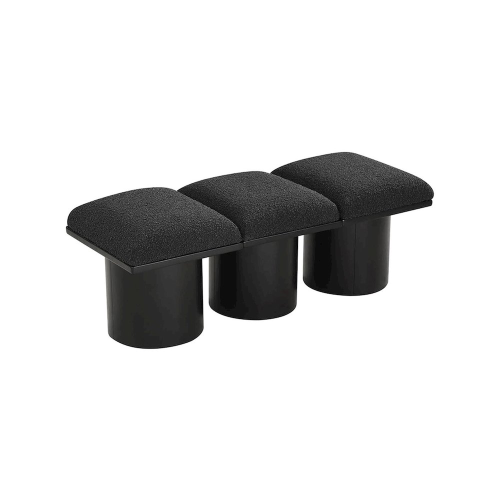Pavilion Black Boucle Fabric Bench. Picture 4