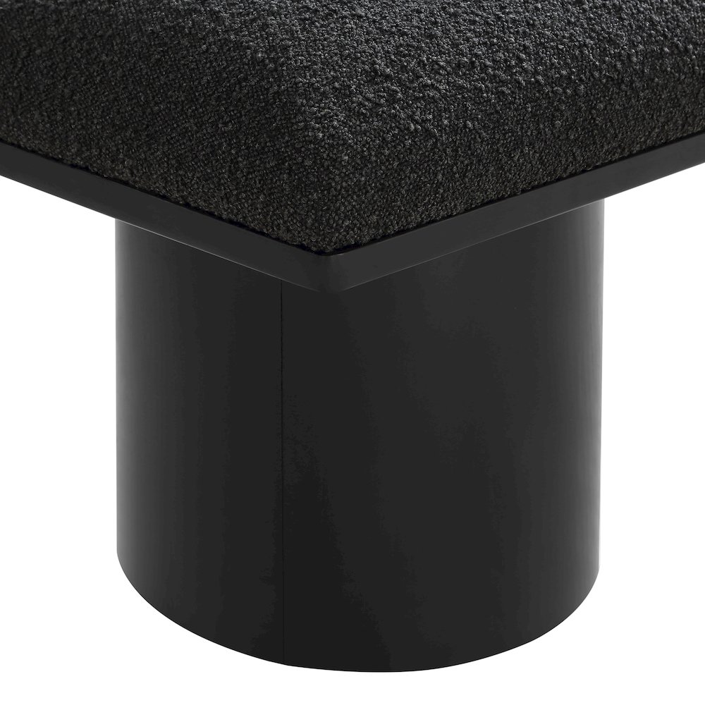 Pavilion Black Boucle Fabric Bench. Picture 5