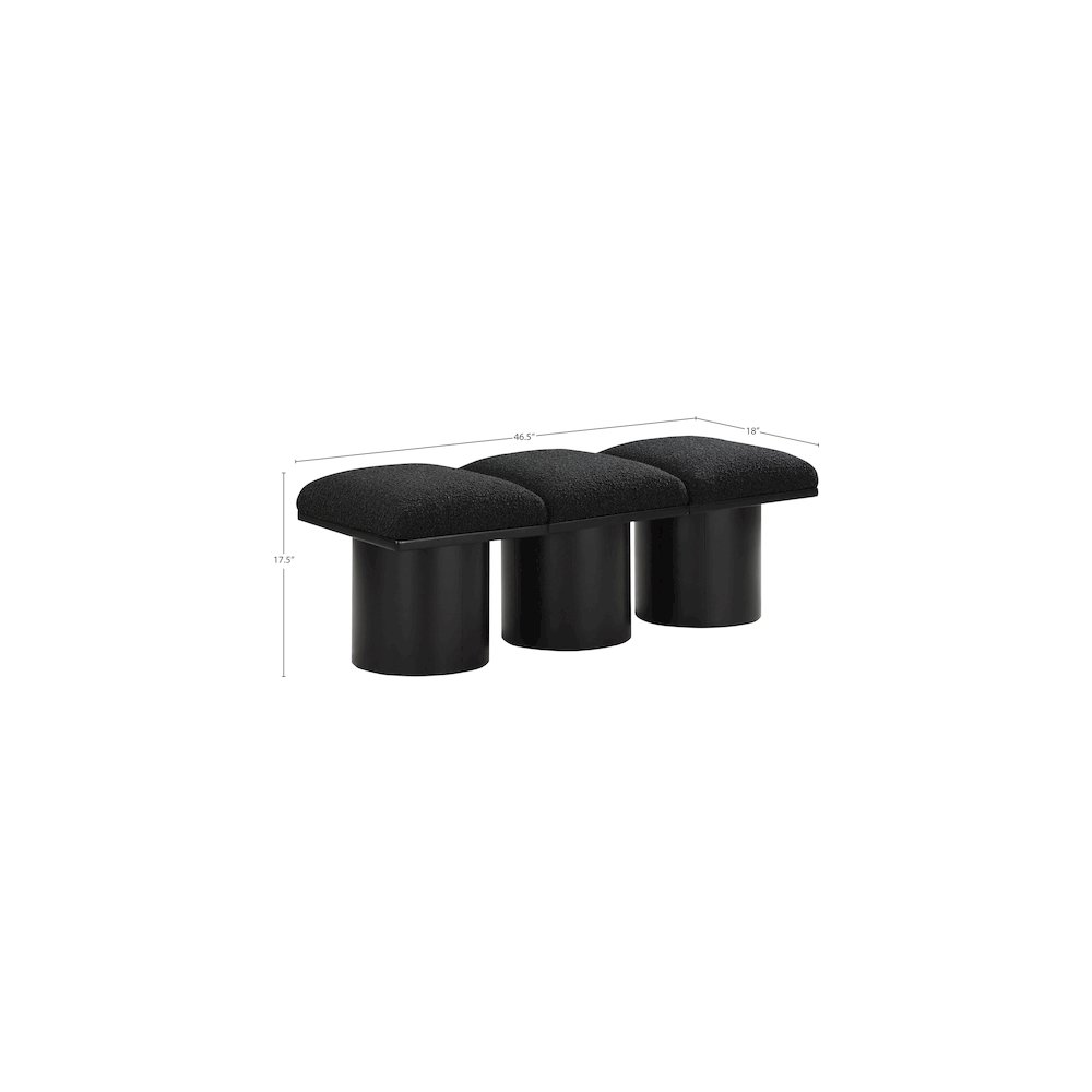 Pavilion Black Boucle Fabric Bench. Picture 5