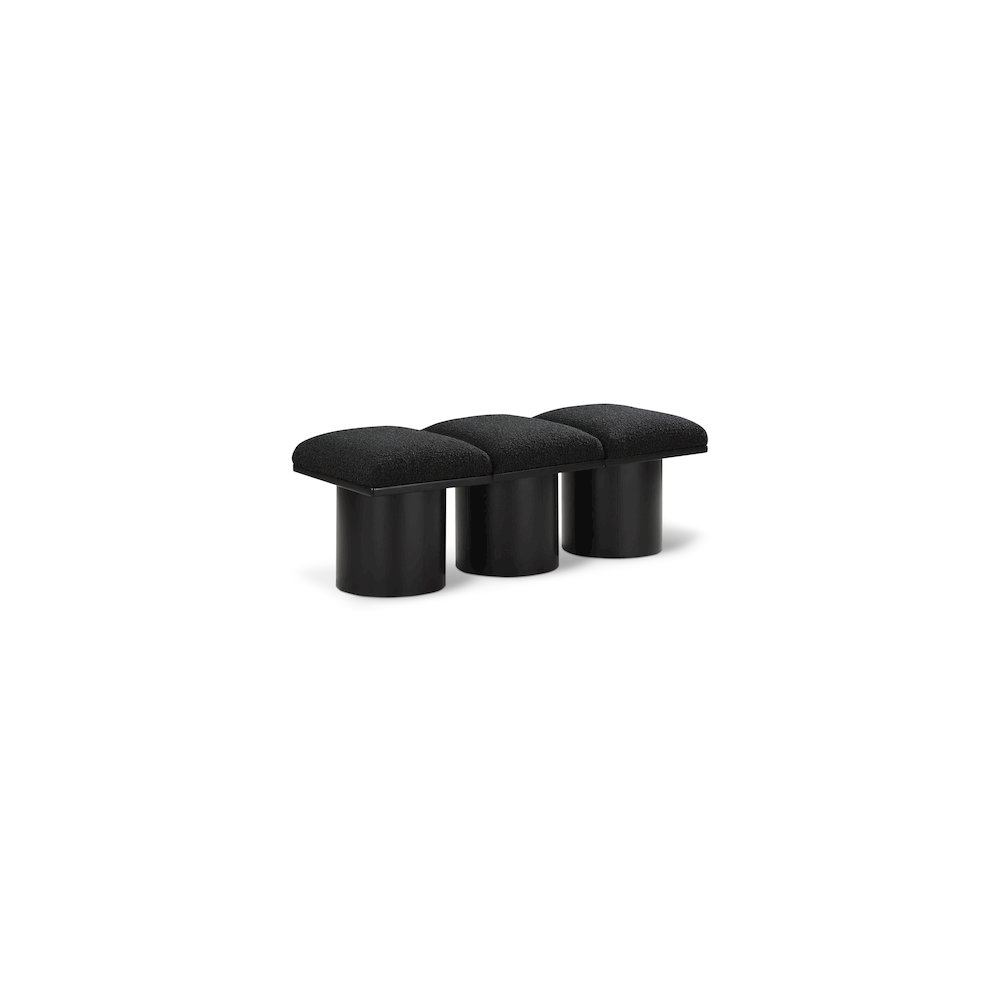 Pavilion Black Boucle Fabric Bench. Picture 1