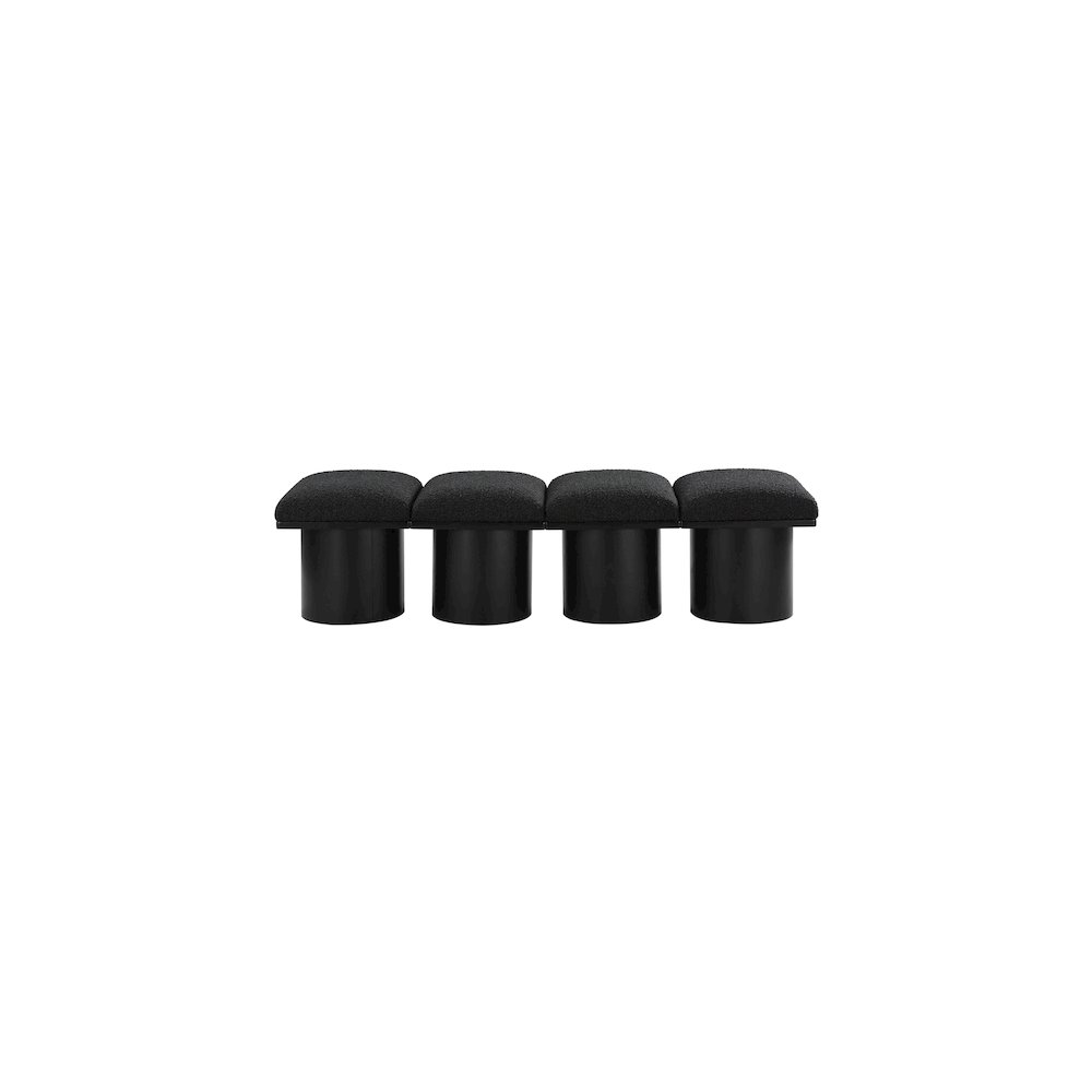 Pavilion Black Boucle Fabric Bench. Picture 2