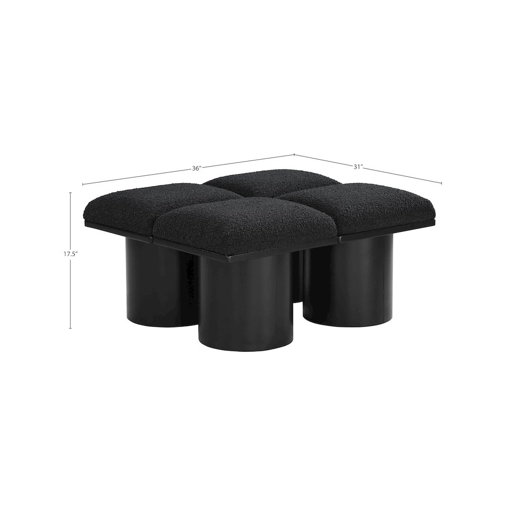 Pavilion Black Boucle Fabric Bench. Picture 5