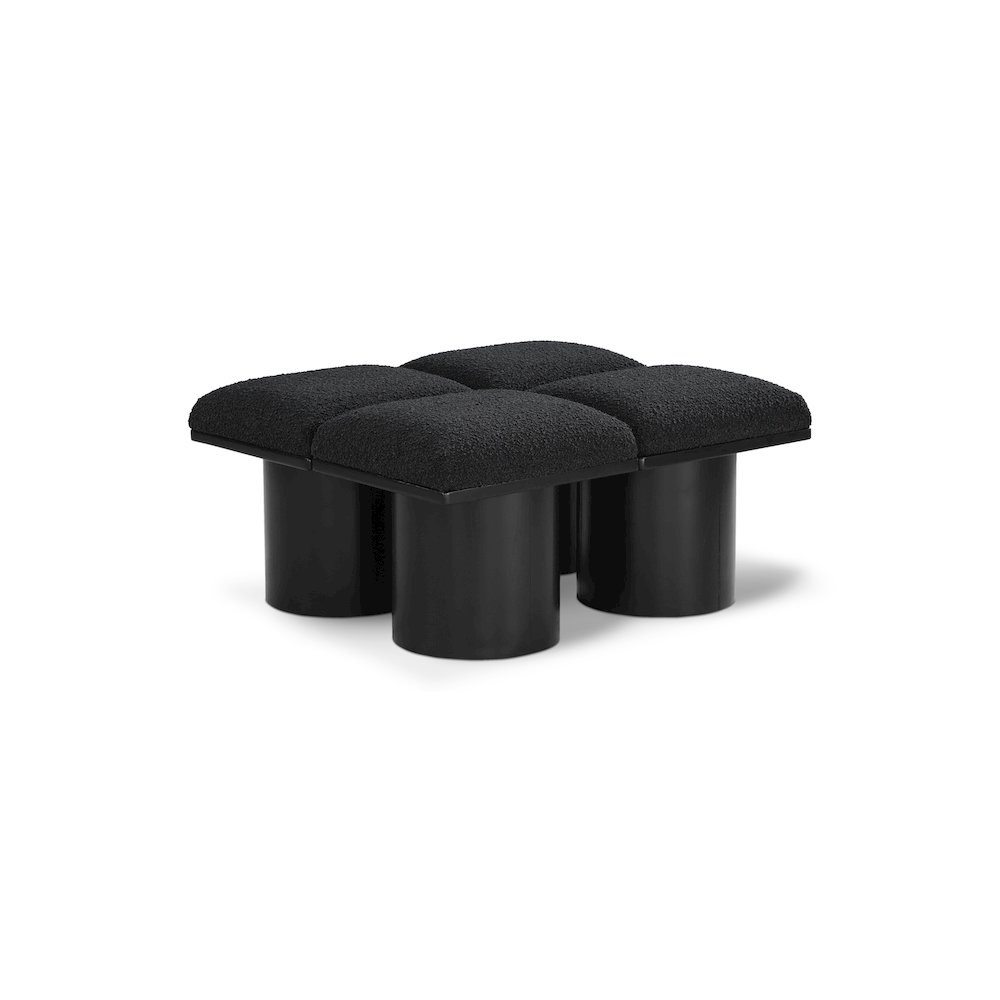 Pavilion Black Boucle Fabric Bench. Picture 1