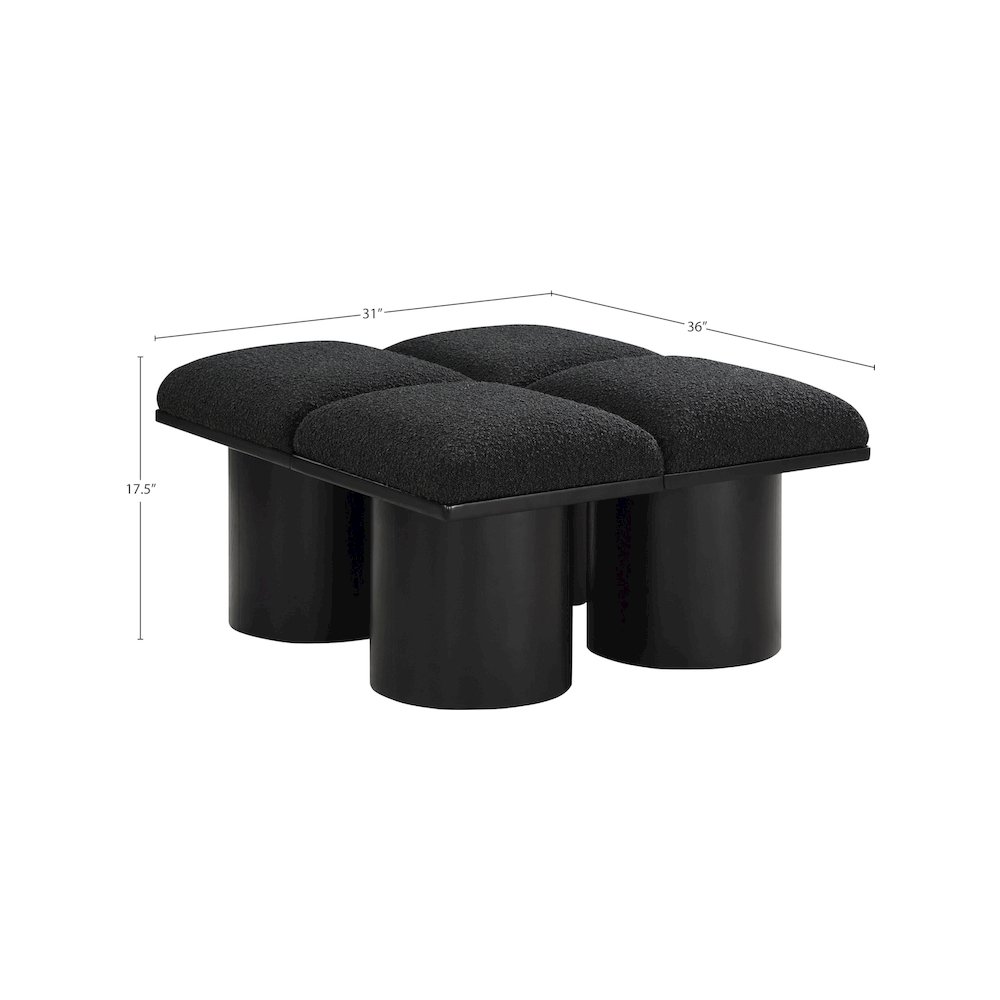 Pavilion Black Boucle Fabric Bench. Picture 6