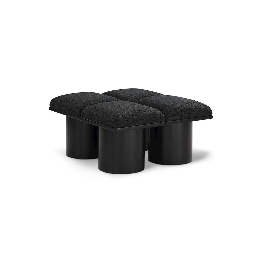 Pavilion Black Boucle Fabric Bench. Picture 1