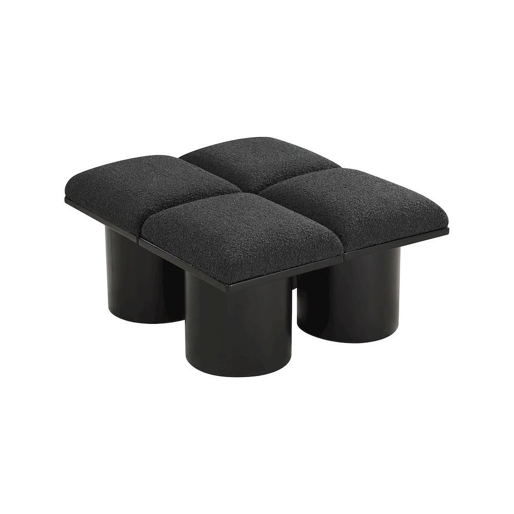 Pavilion Black Boucle Fabric Bench. Picture 4