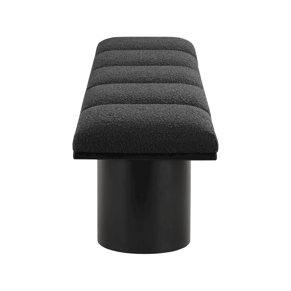 Pavilion Black Boucle Fabric Bench. Picture 4