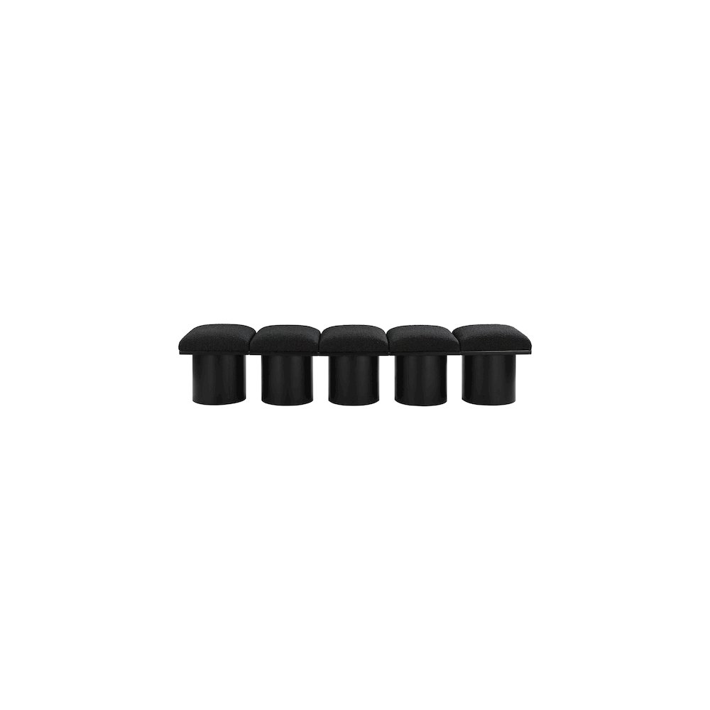 Pavilion Black Boucle Fabric Bench. Picture 2