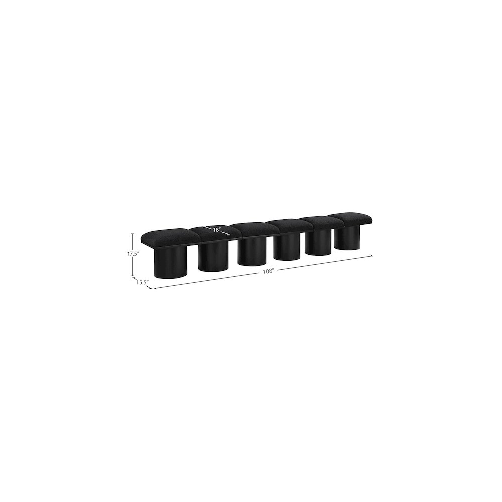 Pavilion Black Boucle Fabric Bench. Picture 6