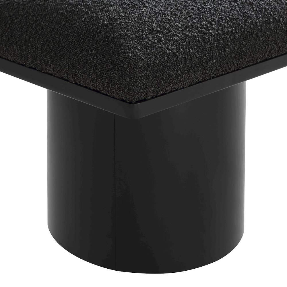 Pavilion Black Boucle Fabric Bench. Picture 5