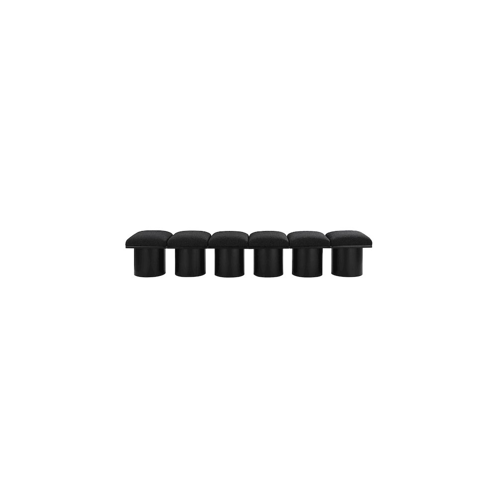 Pavilion Black Boucle Fabric Bench. Picture 2