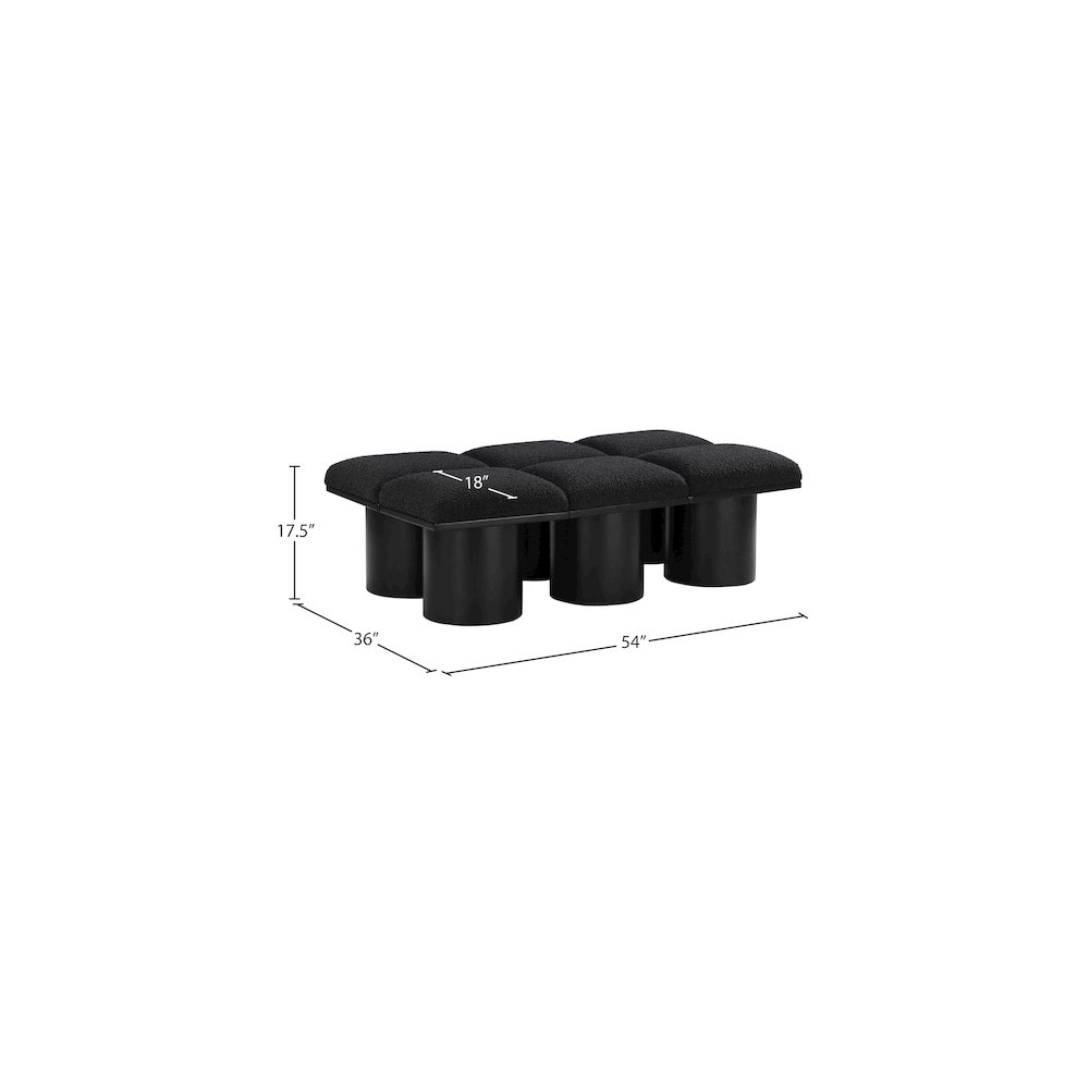 Pavilion Black Boucle Fabric Bench. Picture 5