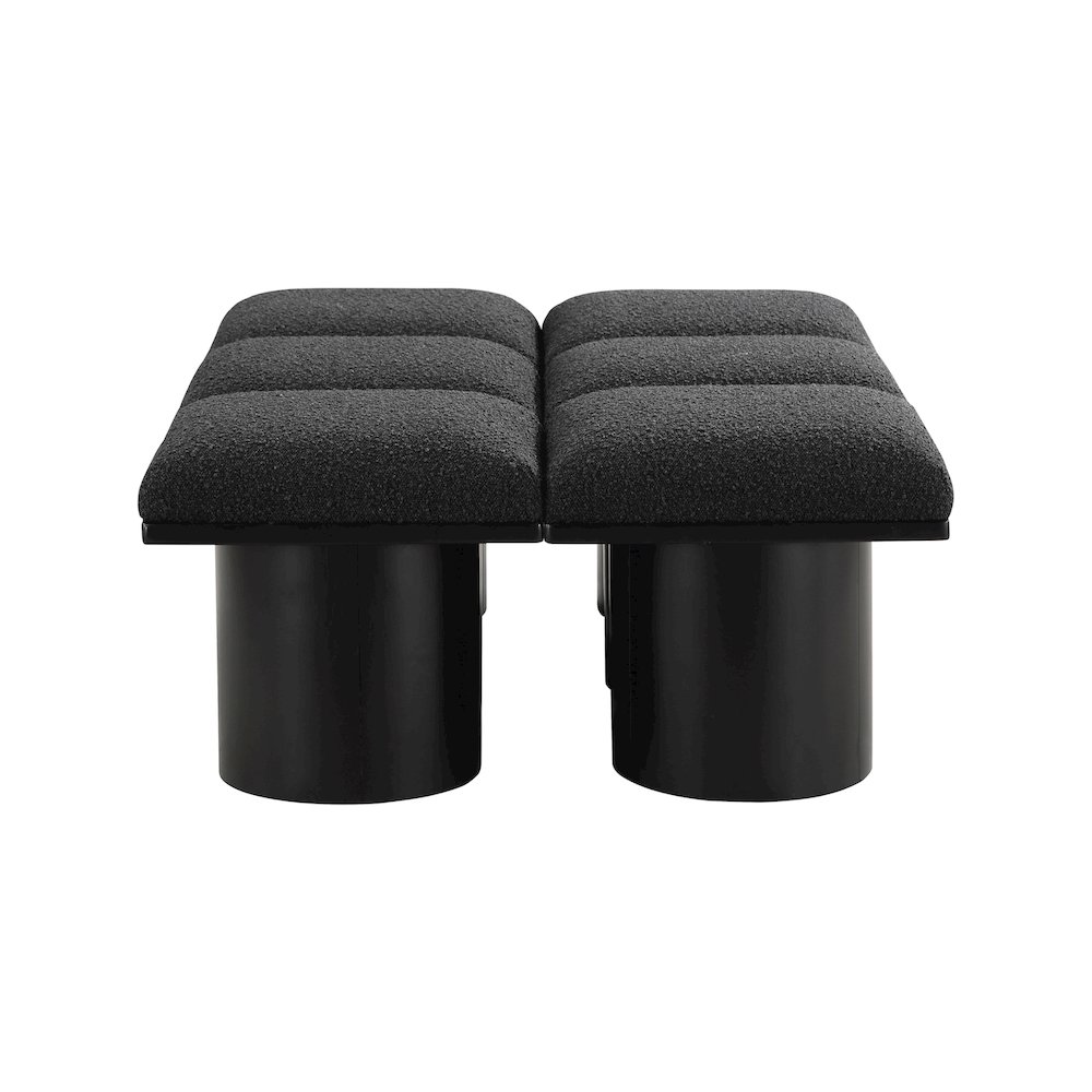 Pavilion Black Boucle Fabric Bench. Picture 3
