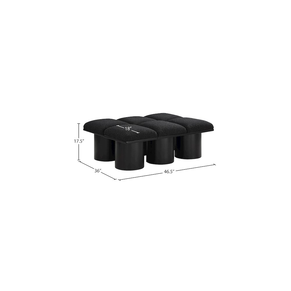 Pavilion Black Boucle Fabric Bench. Picture 6