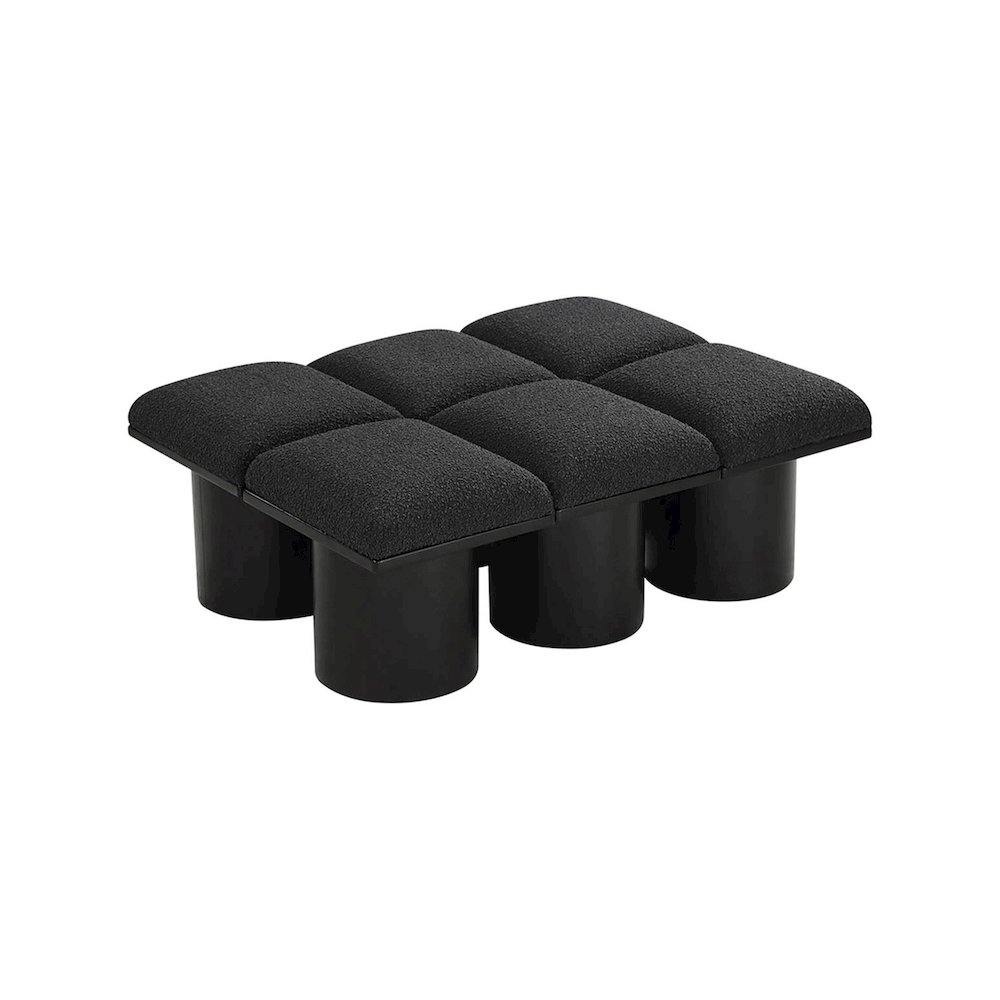Pavilion Black Boucle Fabric Bench. Picture 4