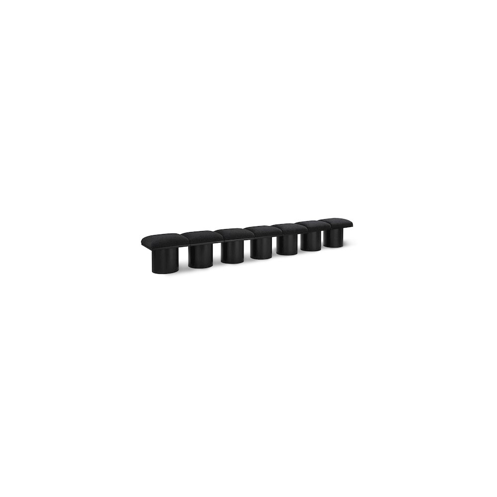 Pavilion Black Boucle Fabric Bench. Picture 1