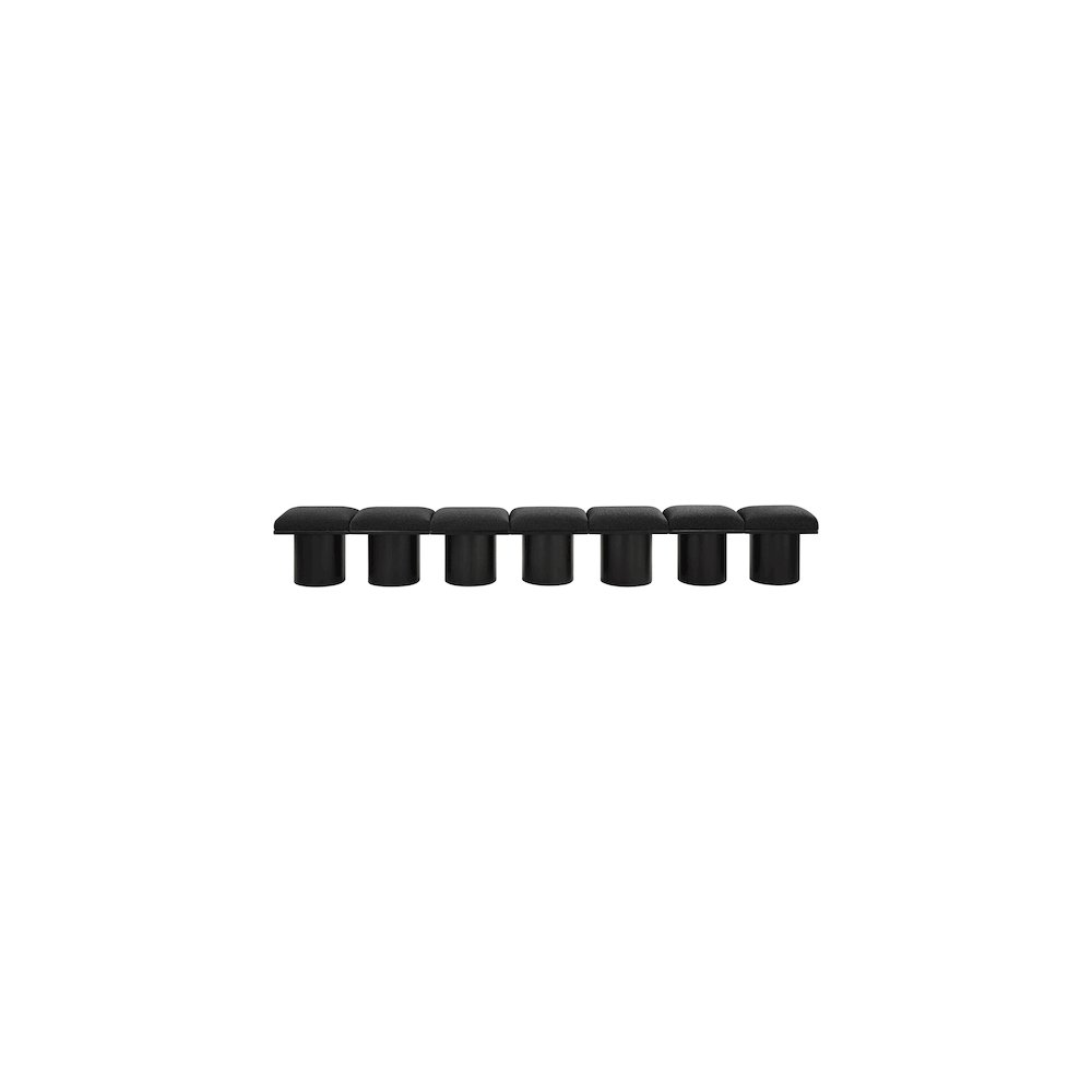 Pavilion Black Boucle Fabric Bench. Picture 2