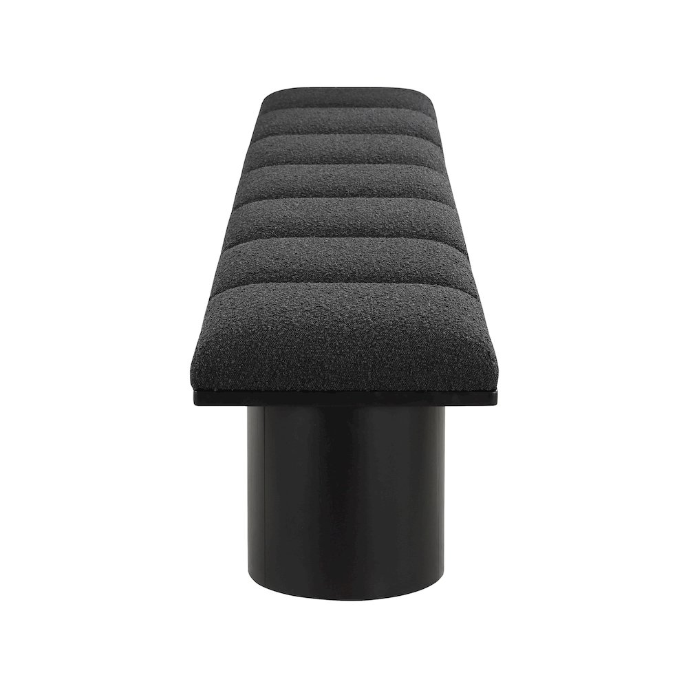 Pavilion Black Boucle Fabric Bench. Picture 3