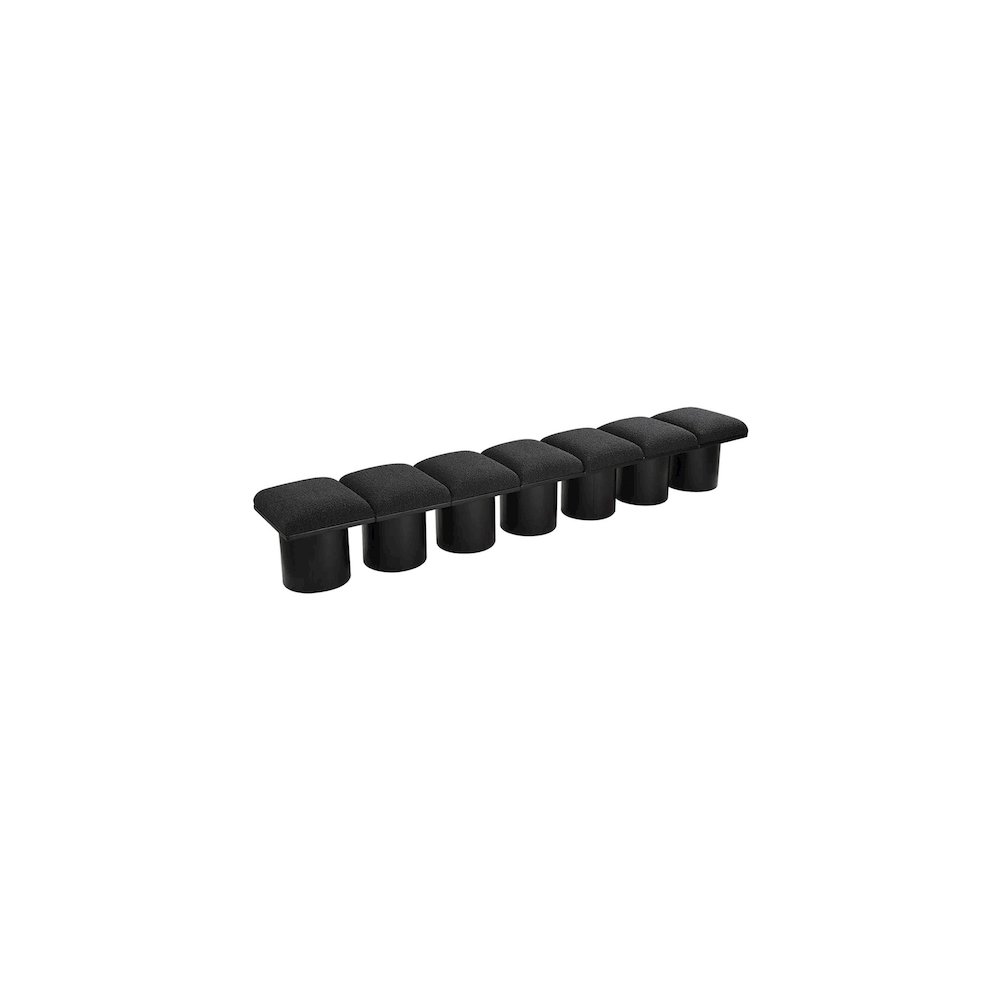 Pavilion Black Boucle Fabric Bench. Picture 4