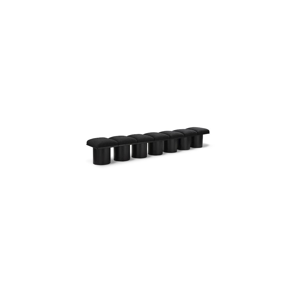 Pavilion Black Boucle Fabric Bench. Picture 1